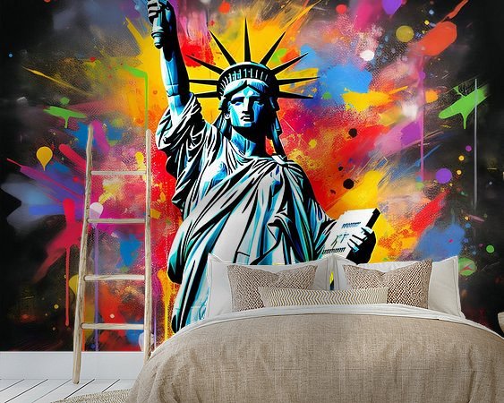 Statue of Liberty Pop Art by ARTemberaubend on canvas, poster